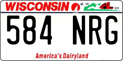 WI license plate 584NRG