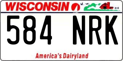 WI license plate 584NRK