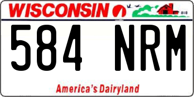 WI license plate 584NRM