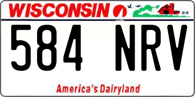 WI license plate 584NRV