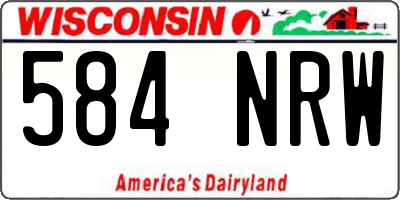 WI license plate 584NRW