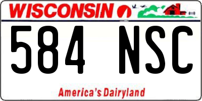 WI license plate 584NSC