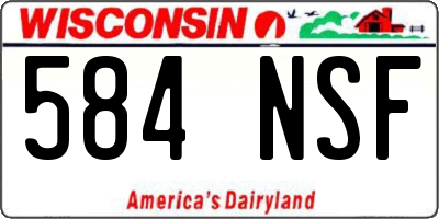 WI license plate 584NSF