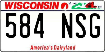 WI license plate 584NSG