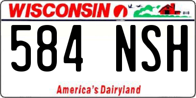 WI license plate 584NSH