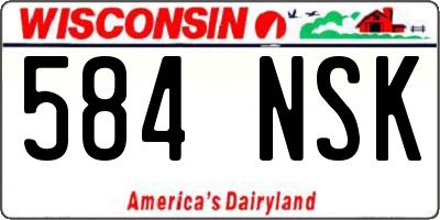 WI license plate 584NSK