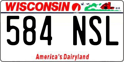 WI license plate 584NSL
