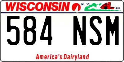 WI license plate 584NSM
