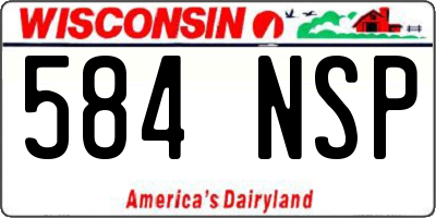 WI license plate 584NSP