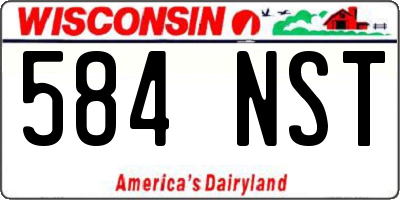 WI license plate 584NST