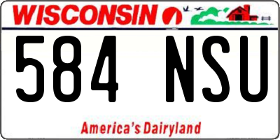 WI license plate 584NSU