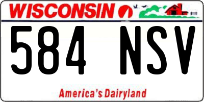 WI license plate 584NSV