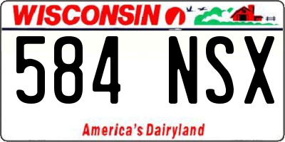 WI license plate 584NSX