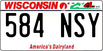 WI license plate 584NSY