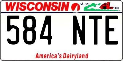 WI license plate 584NTE