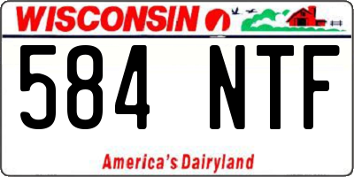 WI license plate 584NTF