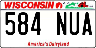 WI license plate 584NUA