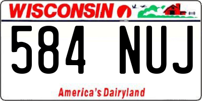 WI license plate 584NUJ