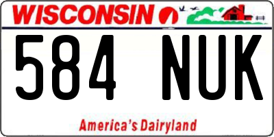 WI license plate 584NUK