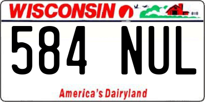 WI license plate 584NUL