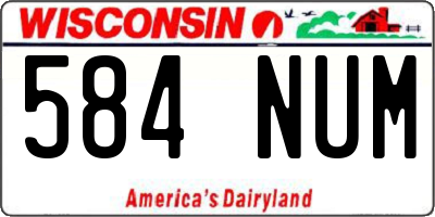 WI license plate 584NUM