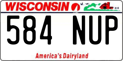 WI license plate 584NUP