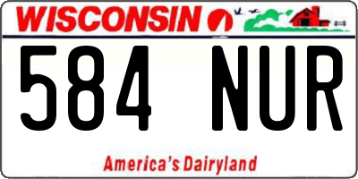 WI license plate 584NUR