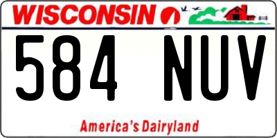 WI license plate 584NUV
