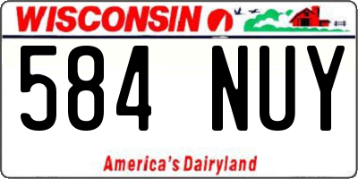 WI license plate 584NUY