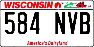 WI license plate 584NVB