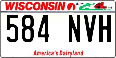WI license plate 584NVH