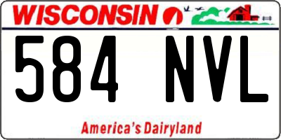 WI license plate 584NVL