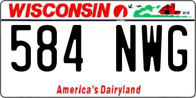 WI license plate 584NWG