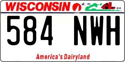 WI license plate 584NWH