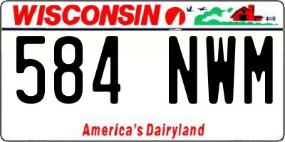 WI license plate 584NWM