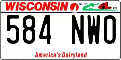 WI license plate 584NWO