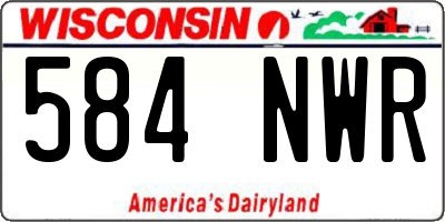WI license plate 584NWR