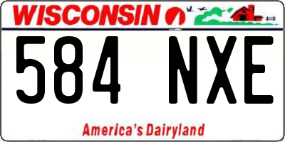 WI license plate 584NXE