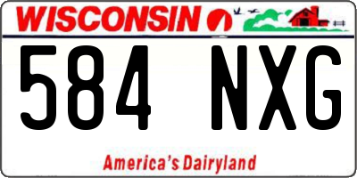 WI license plate 584NXG