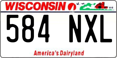WI license plate 584NXL