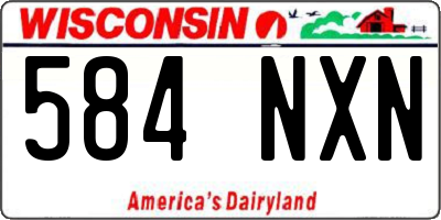 WI license plate 584NXN