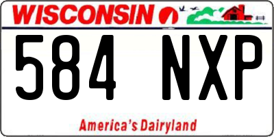WI license plate 584NXP