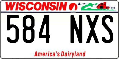 WI license plate 584NXS