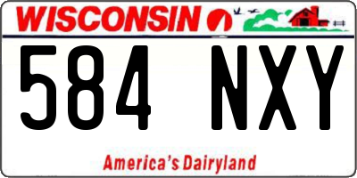 WI license plate 584NXY
