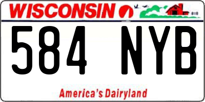 WI license plate 584NYB