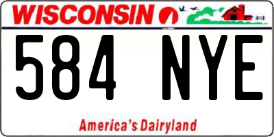 WI license plate 584NYE