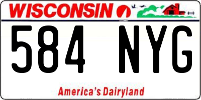 WI license plate 584NYG