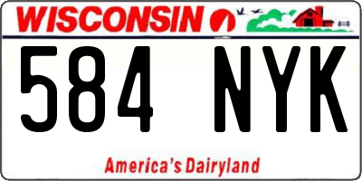 WI license plate 584NYK