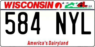 WI license plate 584NYL