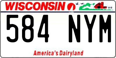 WI license plate 584NYM